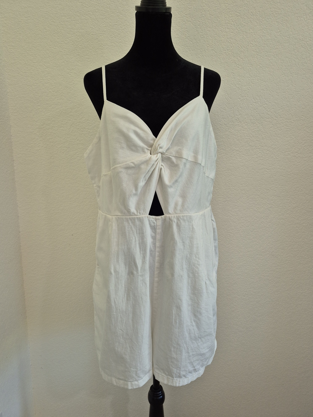 Old Navy White Knot-Front Spaghetti Strap Romper